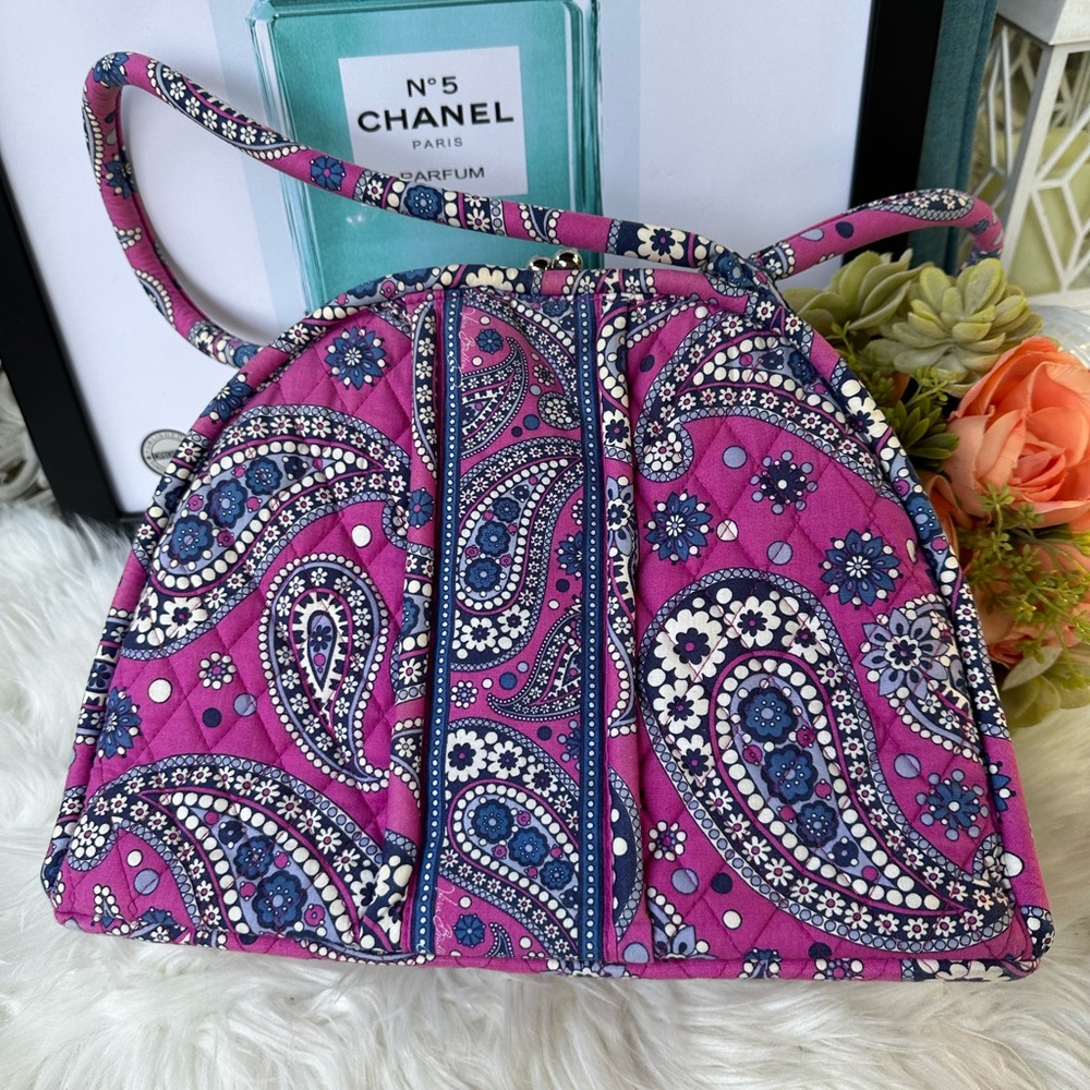 Vera Bradley Eloise Satchel Kiss Lock Bag in Boysenberry